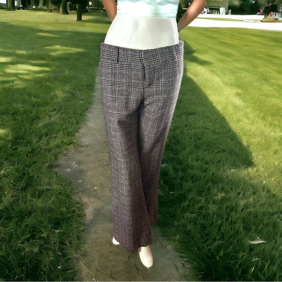 Vintage Juicy Couture Wool blend Tweed trousers flare leg SZ28 heart on back USA - Picture 10 of 13